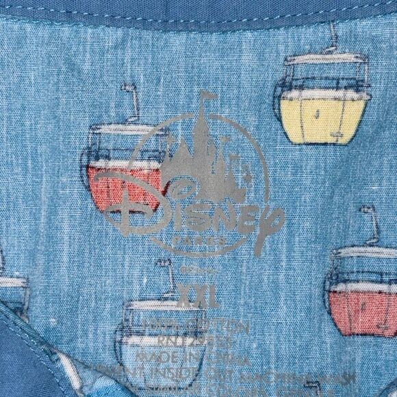 Disney Parks Skyliner Bucket Blue Short Sleeve Shirt XXL - Picture 3 of 4